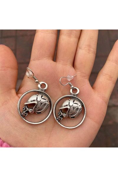 Köstebek Skull Medallion Earring