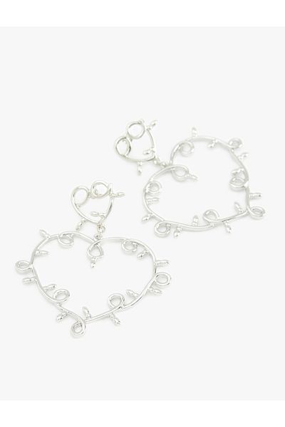 Koton Oversized Dangle Heart Earrings - Koton X Inji