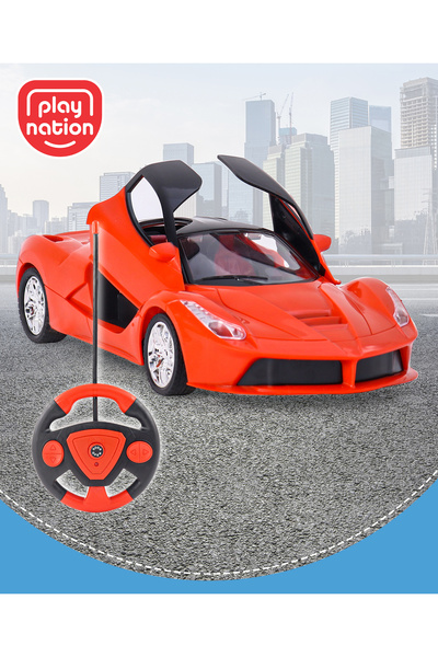 PlayNation Play Nation Remote Control Racing Car - Openable Doors, Red, 4+, 26.05x11x5cm, ABS Plastic