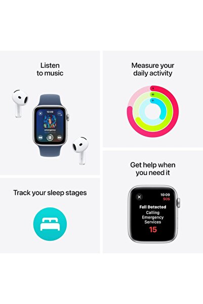 Apple Watch SE GPS 40mm Silver Aluminium Case with Blue Cloud Sport Loop