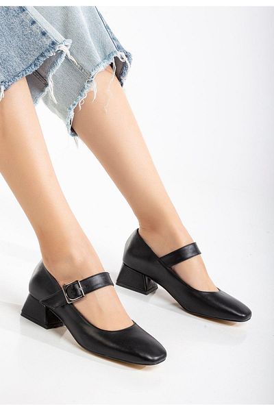 Aymood ST-006 Pantofi negri Daily cu toc de 4 cm