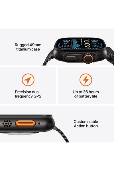 Apple Watch Ultra 2 GPS + Cellular 49mm Black Titanium Case with Black Titanium Milanese Loop - M