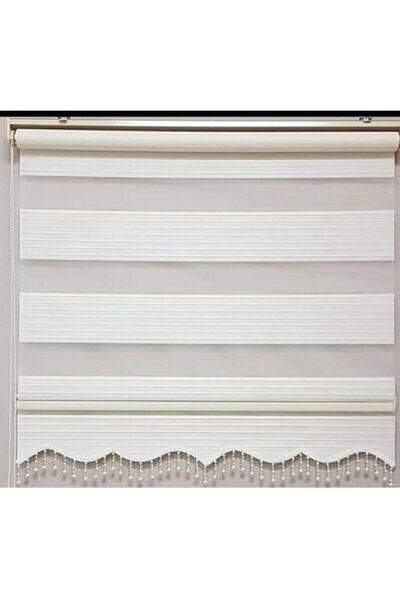 Babacan Home Design Uygun Brillux Zebra Perde Pliseli Boncuklu Krem