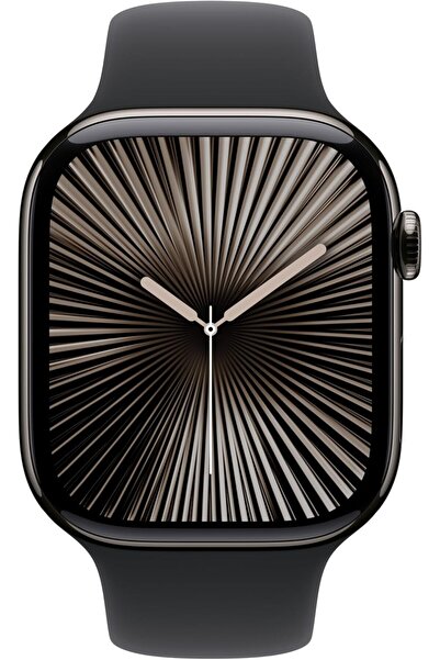 Apple Watch Series 10 GPS + Cellular 46mm Slate Titanium Case with Black Sport Band - M/L