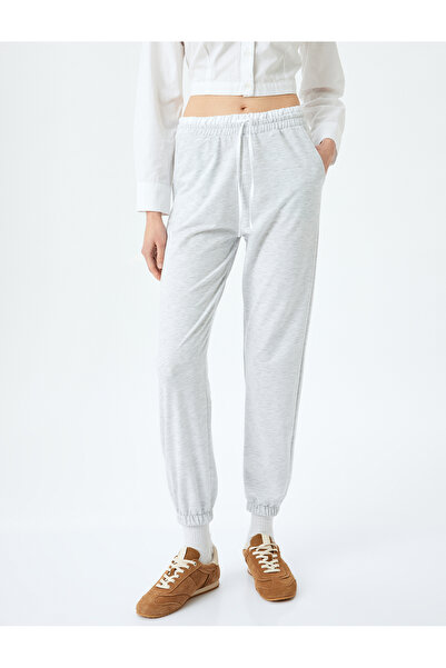 Koton Çift Bel Detaylı Bağcıklı Cepli Rahat Kalıp Jogger Eşofman Altı