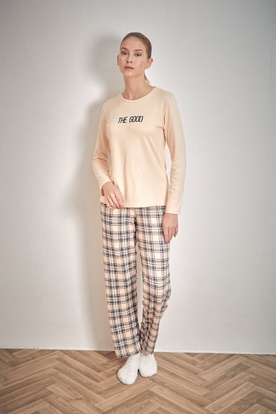 Fulla Moda The Good Text Printed Crew Neck 2 Piece Σετ πιτζάμες