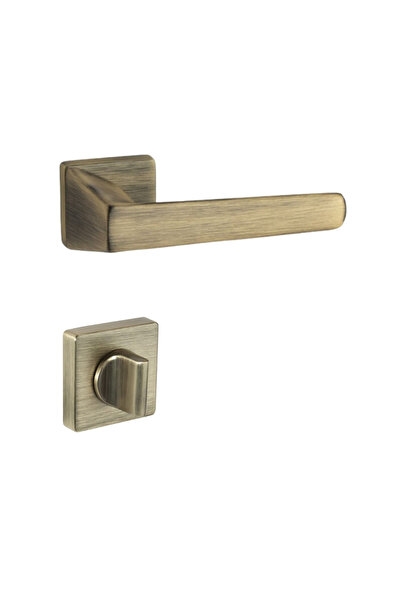 System Concordıa Rozetli Kapı Kolu Antik Renk Wc Mandallı Rozet