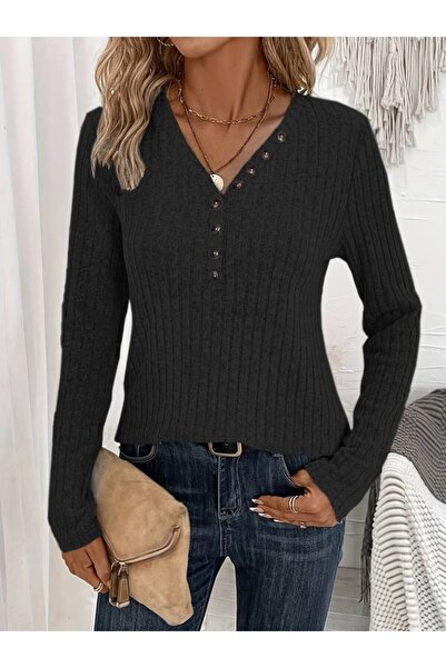 buğrahayalin Women's Long Sleeve V-Neck Button up Hoodie Camisole Blouse