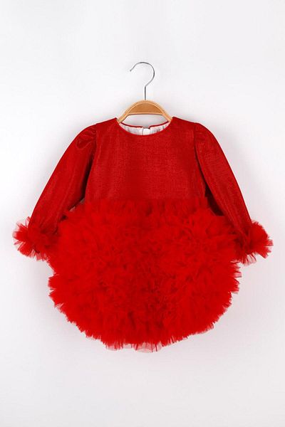Le Mabelle Red Long Sleeve Tutu Baby Girl Princess Dress - Asel