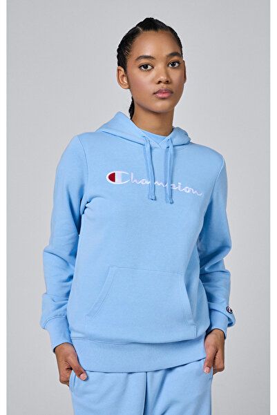 Champion Icons Hooded Sweatshirt Mavi Kadın Kapüşonlu Sweatshirt-117111-BS083