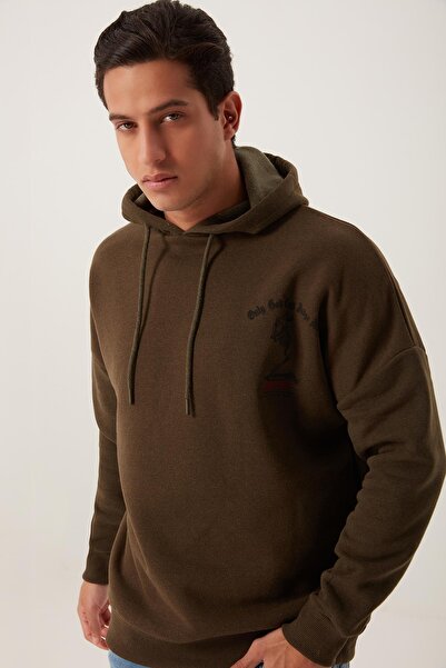 Polo State Ανδρικό μπλουζάκι με στάμπα Age Of State μπροστά πίσω χακί