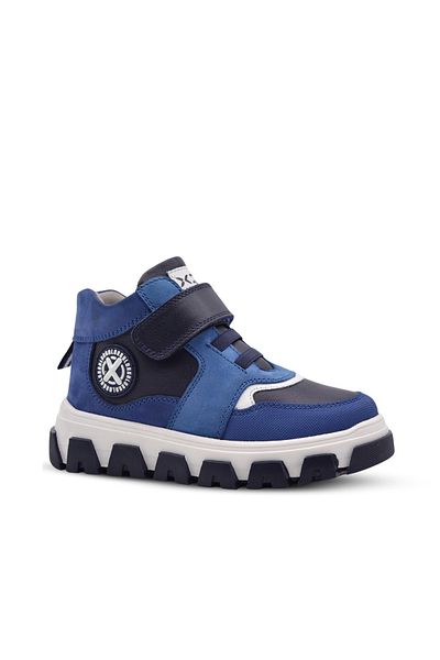 kids A more Richard Boy's Boots - Genuine Leather, Single Velcro and Elastic, Flower Pot Color