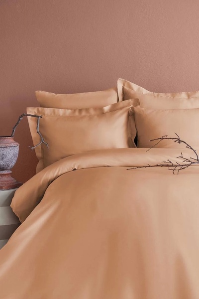 İssimo Home Simply Blüsh Pamuk Saten Nevresim Takımı Tek Kişilik