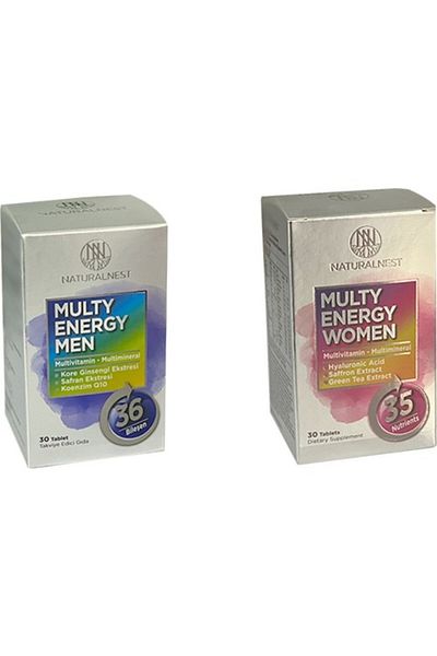 Naturalnest Multy Energy Women Men Supplementary Food 30 Tablets