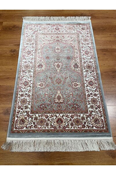 Quality Bambu İplik Seccade Halı 4826A GRİ KREM