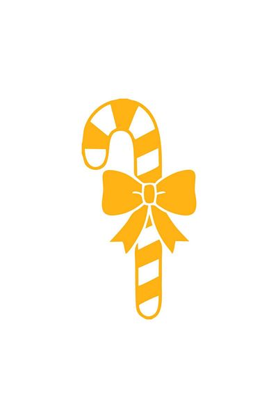 MIGNATIS Yellow Christmas Decorations Ribbon Decorated Wand 24x50cm