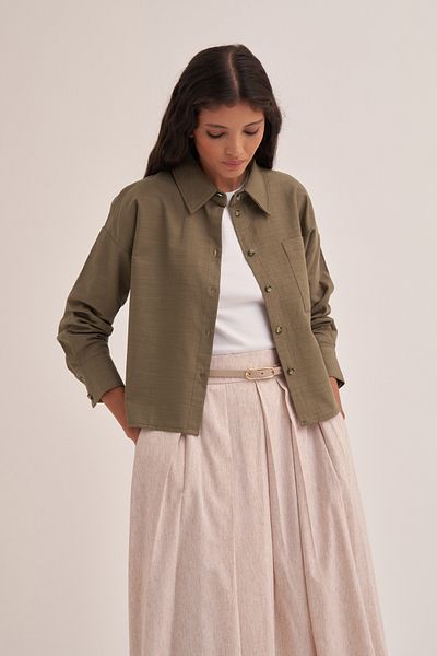EBU Prive Women's Organic Cotton Skirt - Pleated and Gray