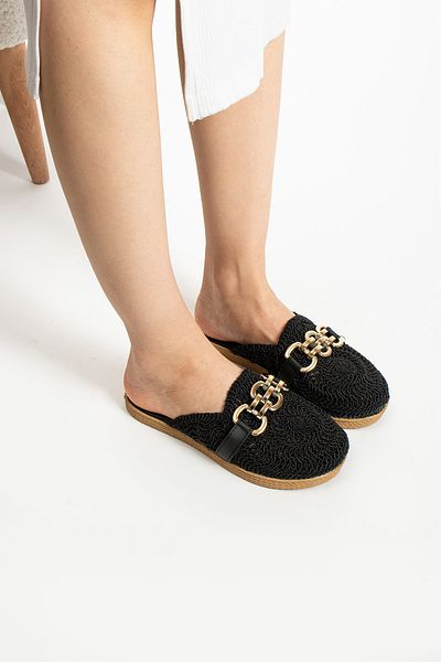 RedPlay Women's Slippers Lace Embroidered Chain Buckle Outdoor and Home Slippers
