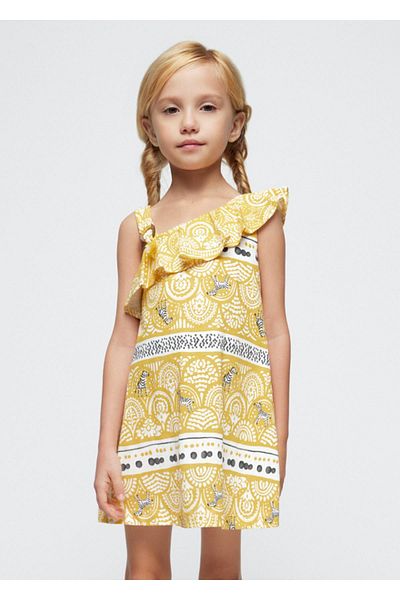 MAYORAL Printed Shoulder Detailed Girls' Dress