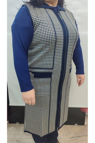 güncüoğlu Daylight Long Size Zippered Steel Knitted Knitting Vest