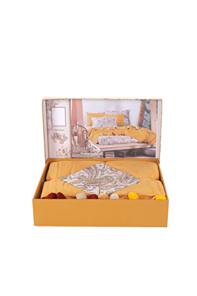 Evim Cotton Mustard Dowry Blanket Set Double - 200X220 cm