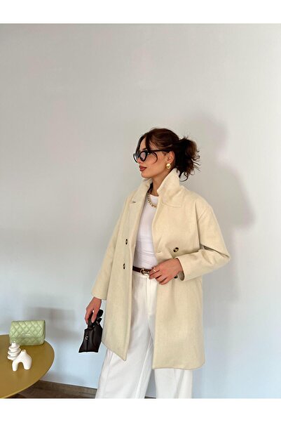 Nesil Oversize Houndstooth Double Breasted Coat