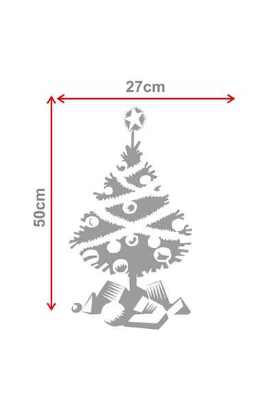 MIGNATIS Christmas Decorations Pine Tree And Gift Sticker 27x50 cm - Yellow