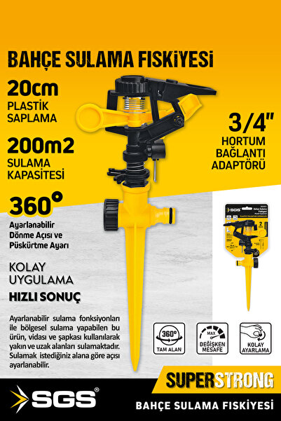 Genel Markalar 4251 Bahçe Sulama Fıskiyesi (PLASTİK SAPLAMA) 200 M2 Sulama Ka...