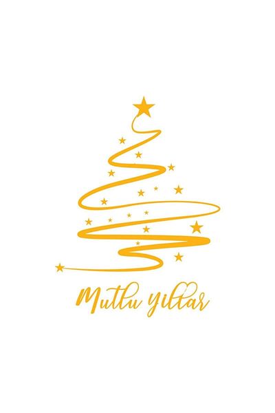 MIGNATIS Christmas Decorations Sipral Appearance Pine Tree Window Decal 84x115 Cm - Yellow