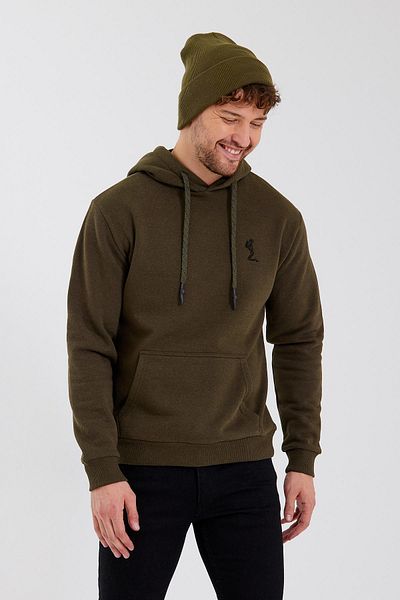 Polo State Ανδρικό φούτερ Khaki - Κέντημα σκελετού, κουκούλα, 3 κλωστές