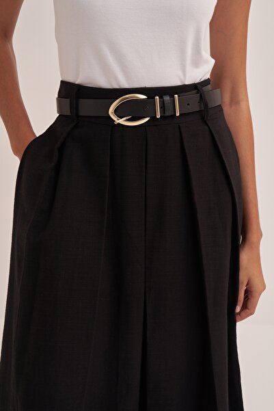 EBU Prive Μαύρη γυναικεία φούστα από οργανικό βαμβάκι