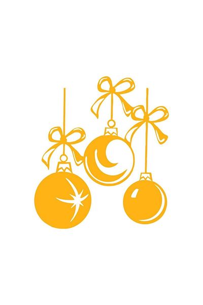 MIGNATIS Christmas Glass Decorations Sticker Pasting 115x98 - Yellow