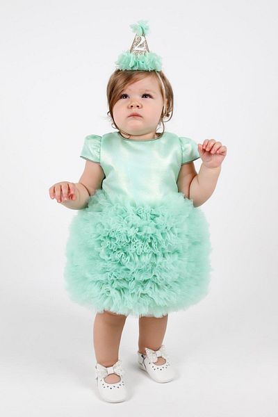 Le Mabelle Lina Mint Baby Princess Dress - Short Sleeve and Tutu