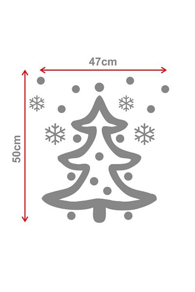 MIGNATIS Oval Decorated Christmas Tree Sticker Decal 47x50 cm - Yellow