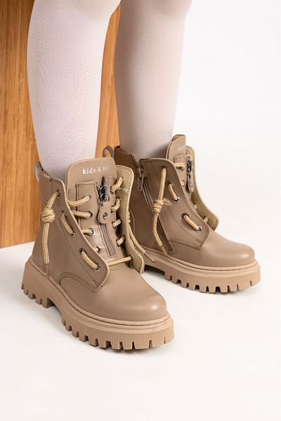 kids A more Rebecca Mink Girl's Boots - Laced and Zippered