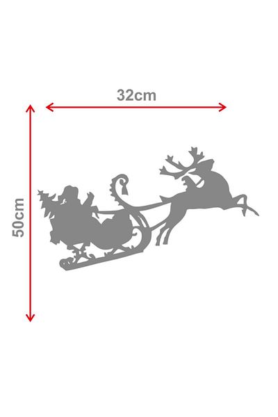 MIGNATIS Yellow Christmas Glass Decorations Santa Claus And Deer Sticker Pasting 32x50cm -