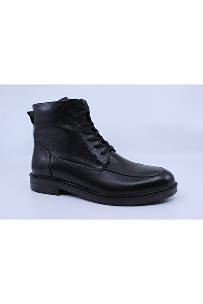 Papuccu 1093 حذاء طويل من الجلد للرجال باللون الأسود 41