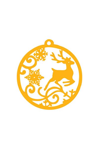 MIGNATIS Christmas Decorations Deer Decoration in the Circle 50x50cm - Yellow