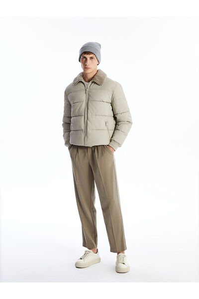 LC Waikiki Ανδρικό δερμάτινο παλτό με γιακά πουκάμισου - W43032Z8