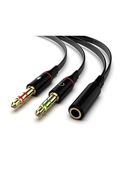 DeftHike 3.5mm To Audıo Mıc 0.15m Kulaklık Çevirici Kulaklık Mikrofon Ayırıcı 3.5mm Çevirici Switch Splitter