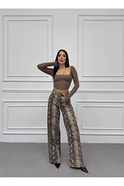 XBELLA DENİM BLUGI BAGGY BEJ CU MODEL DE ȘARPE