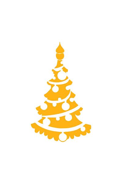 MIGNATIS Christmas Decorations Pine Tree Glass Showcase Sticker 30x50 cm - Yellow