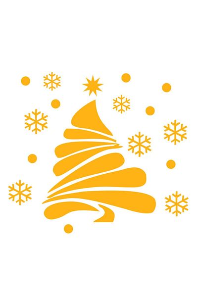 MIGNATIS Starry Christmas Tree Yellow Sticker Decoration 44x50 cm