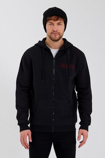 Polo State Age Of State Embroidered Zippered 3 Thread Sweatshirt Black