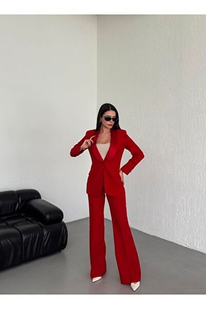 Vuntal BUTİK Satin shawl collar double suit Blazer