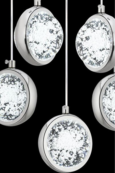 İstanbul Avize İstanbul Avize Dünya 5'li Gümüş Ledli Modern Kumandalı 3 Renk Led Avize