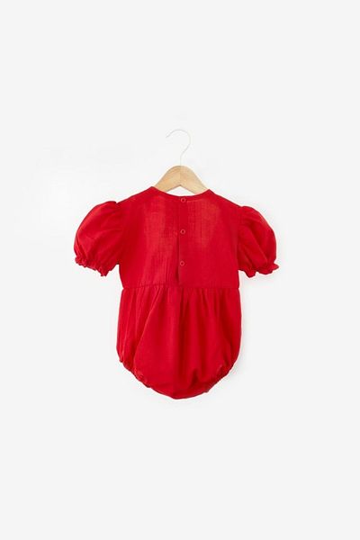 Le Mabelle Short Sleeve Romper with Scallop Detail for Baby Girl - Sarah
