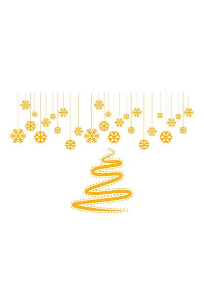 MIGNATIS Christmas Decorations Pine Tree Snowflakes Window Glass Shop Decal 76x115 Cm - Yellow