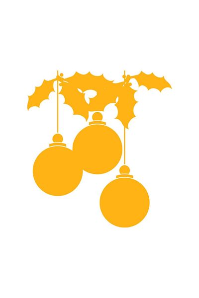 MIGNATIS Yellow Swinging Lights And Leaves Christmas Decoration Sticker 91x100cm
