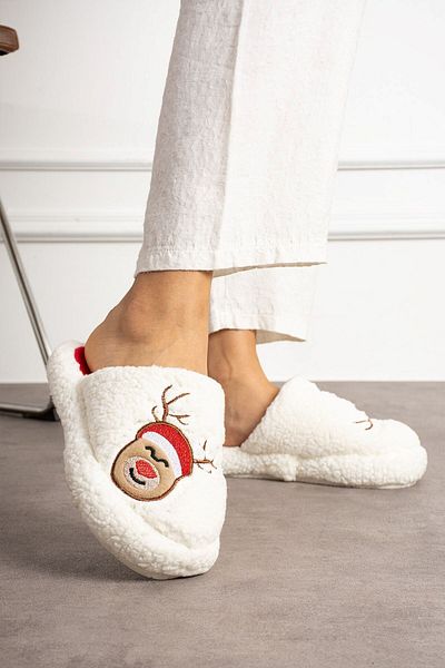 AlbiShoes Χειμερινές γυναικείες βελούδινες παντόφλες - Παιδικό αφράτο ύφασμα, παντόφλες ελαφιού σπιτιού